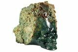 Tall, Carved Grape Agate Cluster with Polished Skull #108203-1